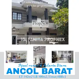 Wow dijual rumah bgs di Ancol Barat,JakUt LT 342m2 LB 300m2,Timur,4BR+