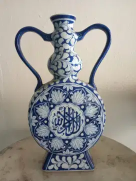 Porselen Vas Bunga Moon Flask Antik Handpainted dari Thailand