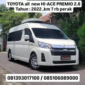 Plat B , TOYOTA all  new Hi-ACE PREMIO 2.8
Tahun : 2022 akhir bln 12