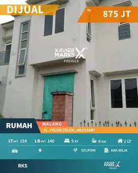 Dijual Rumah di Teluk Pacitan Blimbing Malang Dekat Araya dan Terminal