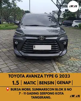 2023 Toyota New Avanza G 1.5 AT