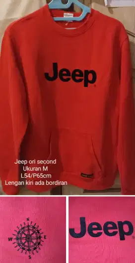 Jeep crewneck ori second muluss