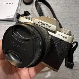 Fujifilm XT100 Rose Gold Fullset + Lensa