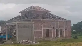 pemasangan atap kayu..plafon dan CAT..