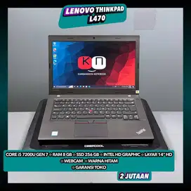 Lenovo Thinkpad L470 Core i5 7200U Ram8GB Ssd256GB Layar 14inch