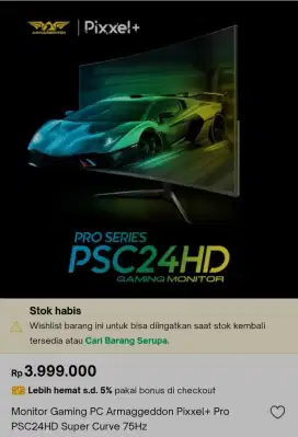 Armaggeddon Pixxel+ Pro PSC24HD Super Curve Gaming Monitor