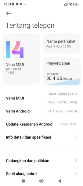 Redmi note 13 5g. Ram 8+4/256.