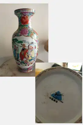 Porselen Guci Kecil Family Rose Antik Handmade Guandong China