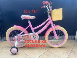 SEPEDA CEWEK ANAK-ANAK UKURAN 16 READY 4warna PINK,UNGU,TOSCA,CREAM