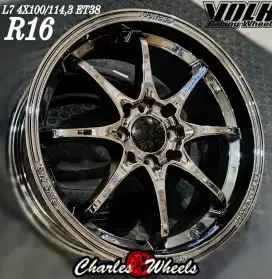 Velg Ce28 black chroom Ring16 cocok untuk Sigra vios jazz avanza dll