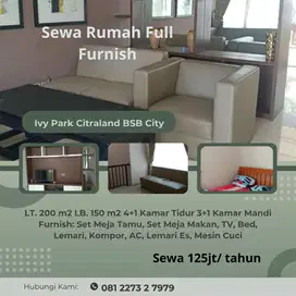 Disewakan Rumah Mewah Full Furnish 2LT Ivy Park BSB City Dkt Danau
