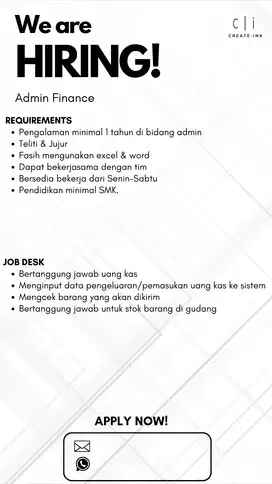 Admin keuangan .