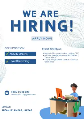 Lowongan Admin Online & Host Live Baca Deskripsi