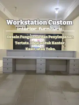 MEJA RESEPSIONIS/MEJA KASIR CUSTOM /MEJA KERJA LENGKAP DENGAN LACI