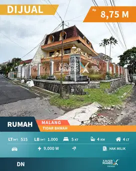 Dijual Rumah Klasik 4 Lantai di Area Tidar Bawah, Kota Malang