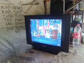 jual tv 21in slim sanyo harga 320 nego siap antar