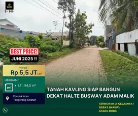 809 Tanah Kavling Siap Bangun SHM+PBB Dalam Komplek di Pondok Aren
