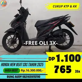 HONDA BEAT CBS FI TAHUN 2025 FREE OLI, GRATIS SERVIS, BERGARANSI