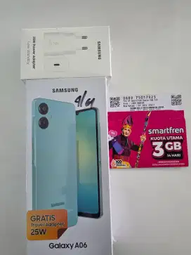 Samsung A06 4/64 new segel dan rrsmi free quota