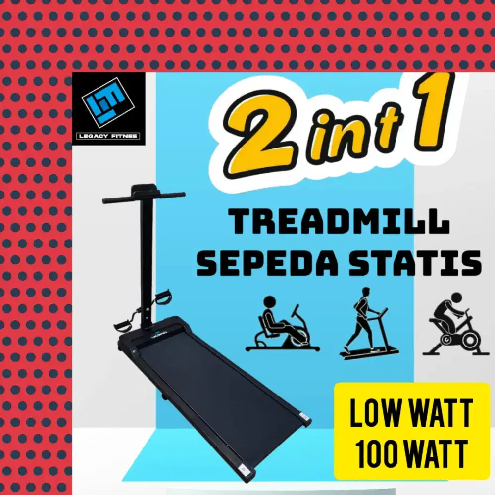 Treadmill elektrik Sepeda statis Legacy Alpaca 2 in1 alat olahraga JBC