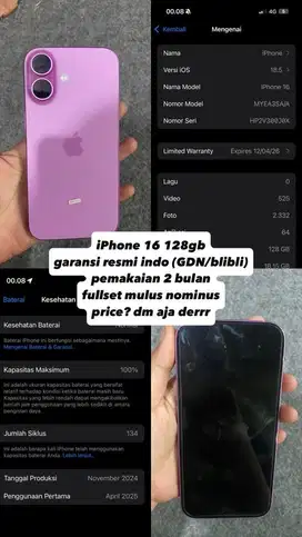 iPhone 16 128gb resmi indo