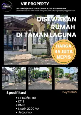 Disewakan rumah siap huni di kawasan Taman Laguna Cibubur