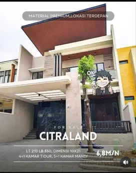 Dijual Rumah Baru Gress Citraland  South emerald mansion