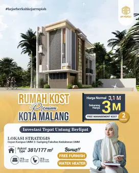 RUMAH KOS PREMIUM 23 KAMAR KOTA MALANG DEPAN KAMPUS UMM