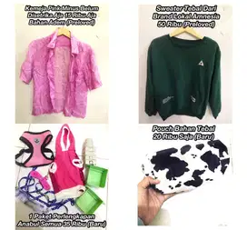 Atasan pria dan wanita (Preloved) Barang Baru set pakaian anabul&pouch