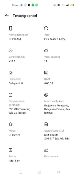 Jual HP Seken Oppo a54