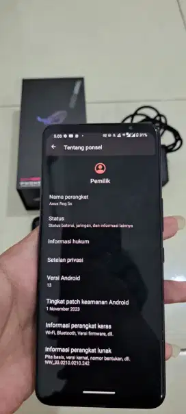 Asus Rog 5s Black ( 8+8/128 GB ) NFC Lengkap