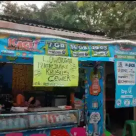 MENCARI KARYAWAN WANITA MENJAGA KONTER PULSA/KUOTA