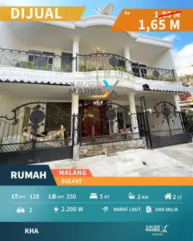 RUMAH DIJUAL DIPERUMAHAN NYAMAN & AMAN DI SULFAT, KOTA MALANG