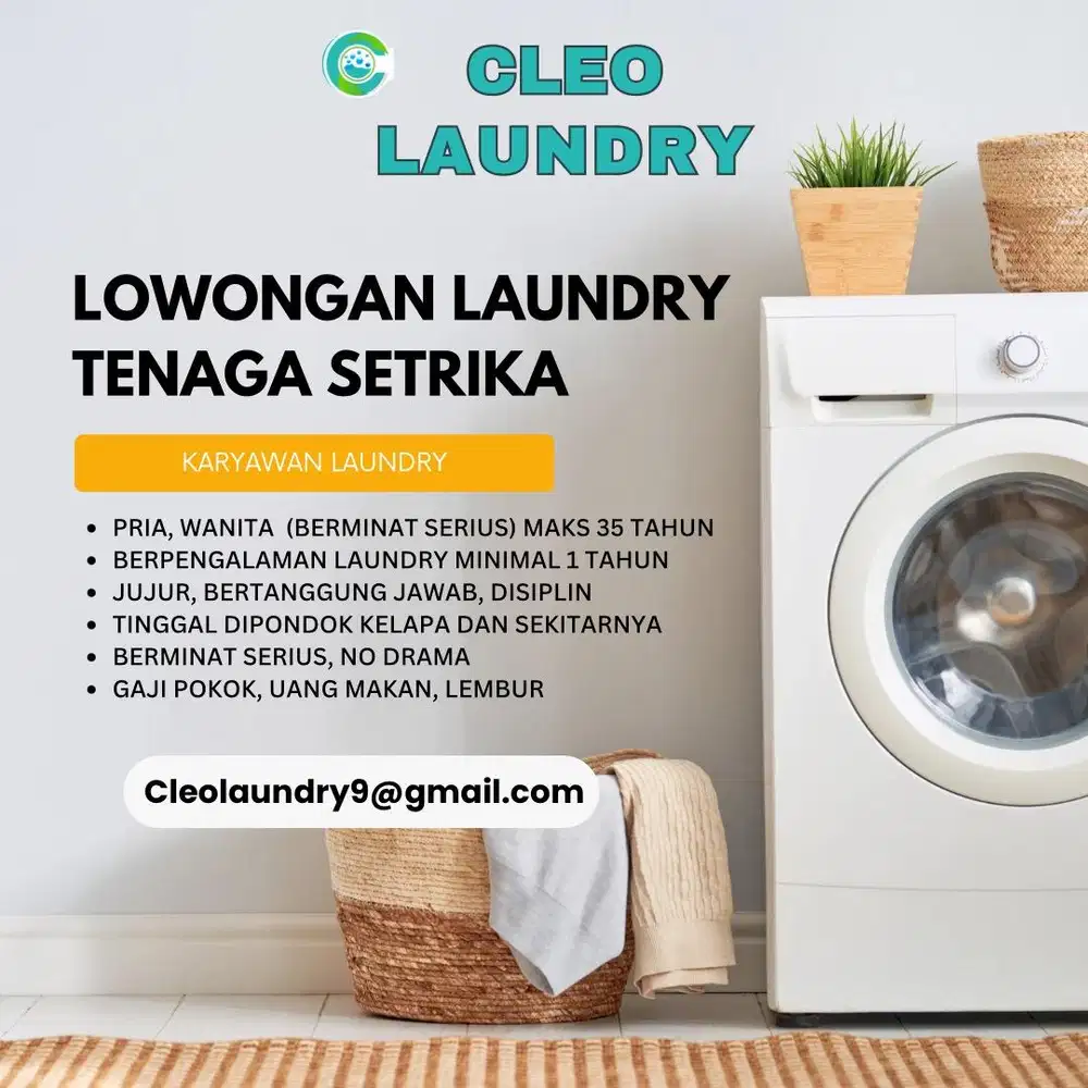 Lowongan Laundry Tenaga Setrika