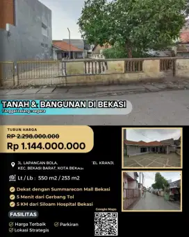 Dijual Rumah Tua Hitung Tanah Kranji Bekasi