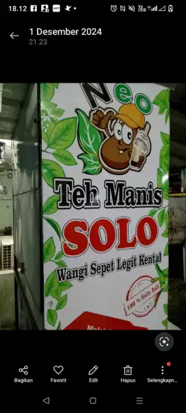 Jual murah gerobak es teh solo bekas rasa baru