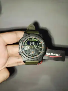 Jam SKMEI Dual Time Original Army Green