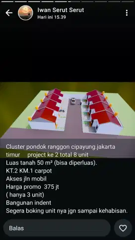 Jual Rumah akses mobil