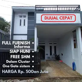 TERMURAH SIAP HUNI FULL FURNISH LOKASI STRATEGIS 500 JUTAAN AJA