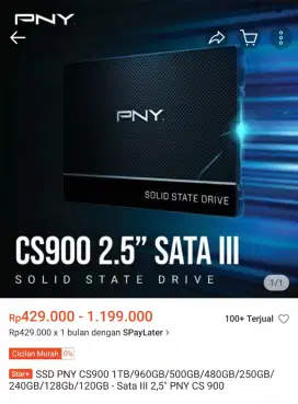 SSD PNY CS900 1 TB sata III 2.5