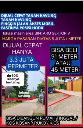 Kavling dan rumah murah di bintaro sektor 9