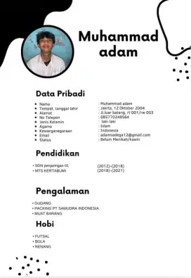 Saya bisa di bidang packin, muat barang, ovs boy