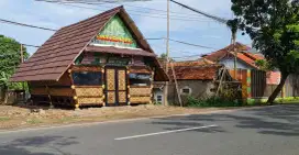 Saung gazebo lesehan rumah makan resto cafe pondok cottage bambu kayu