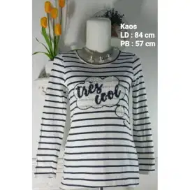 Preloved Kaos wanita motif salur blink2