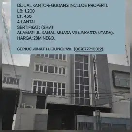 DiJUAL KANTOR DAN GUDANG INCLUDE PROPERTI
