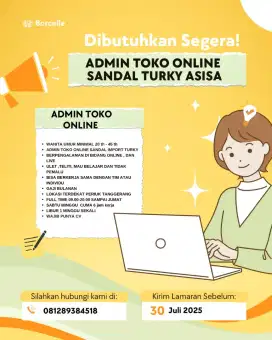 Di cari admin toko online + host live