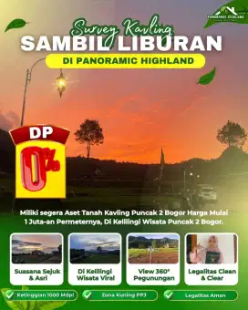 Tanah Kavling Murah Strategis View Pegunungan Bogor Timur