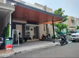Kanopi rangka baja plus pelapon pvc terpasang