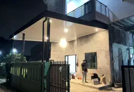 Kanopi baja ringan  plus plapon pvc terpasang rapi