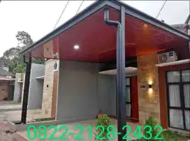 Kanopi pelapon PVC minimalis mewah atap galpalum bergeransi